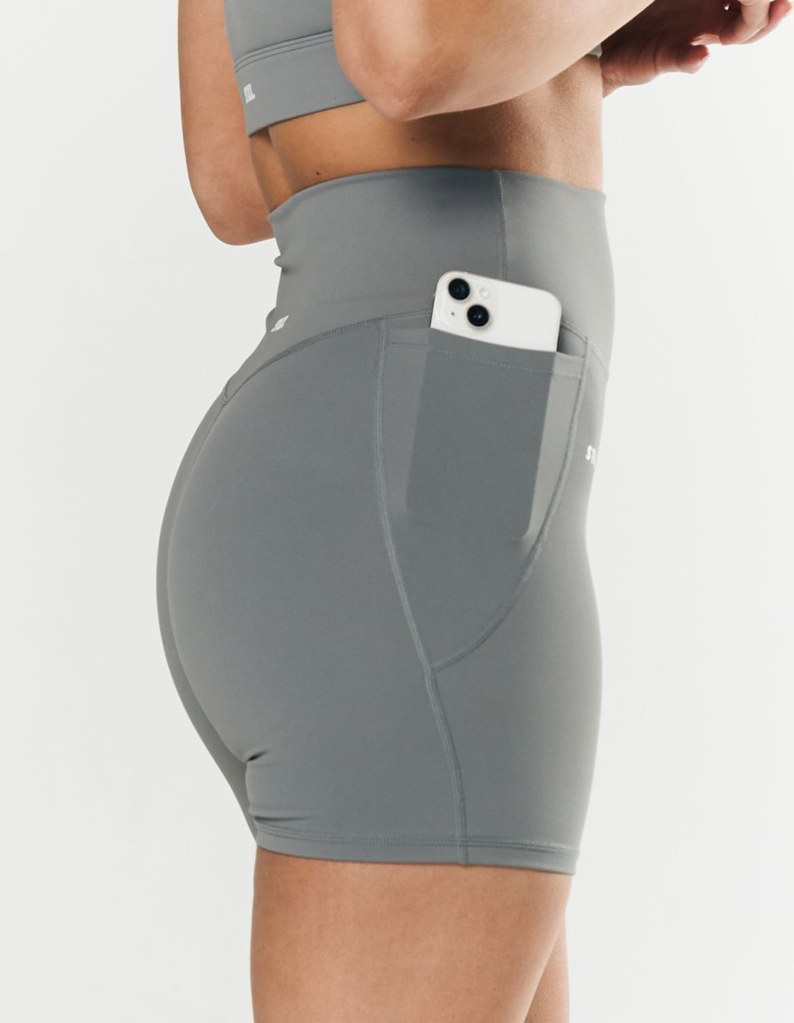 Women STAX Shorts | Phone Pocket Midi Bike Shorts Nandex Thyme