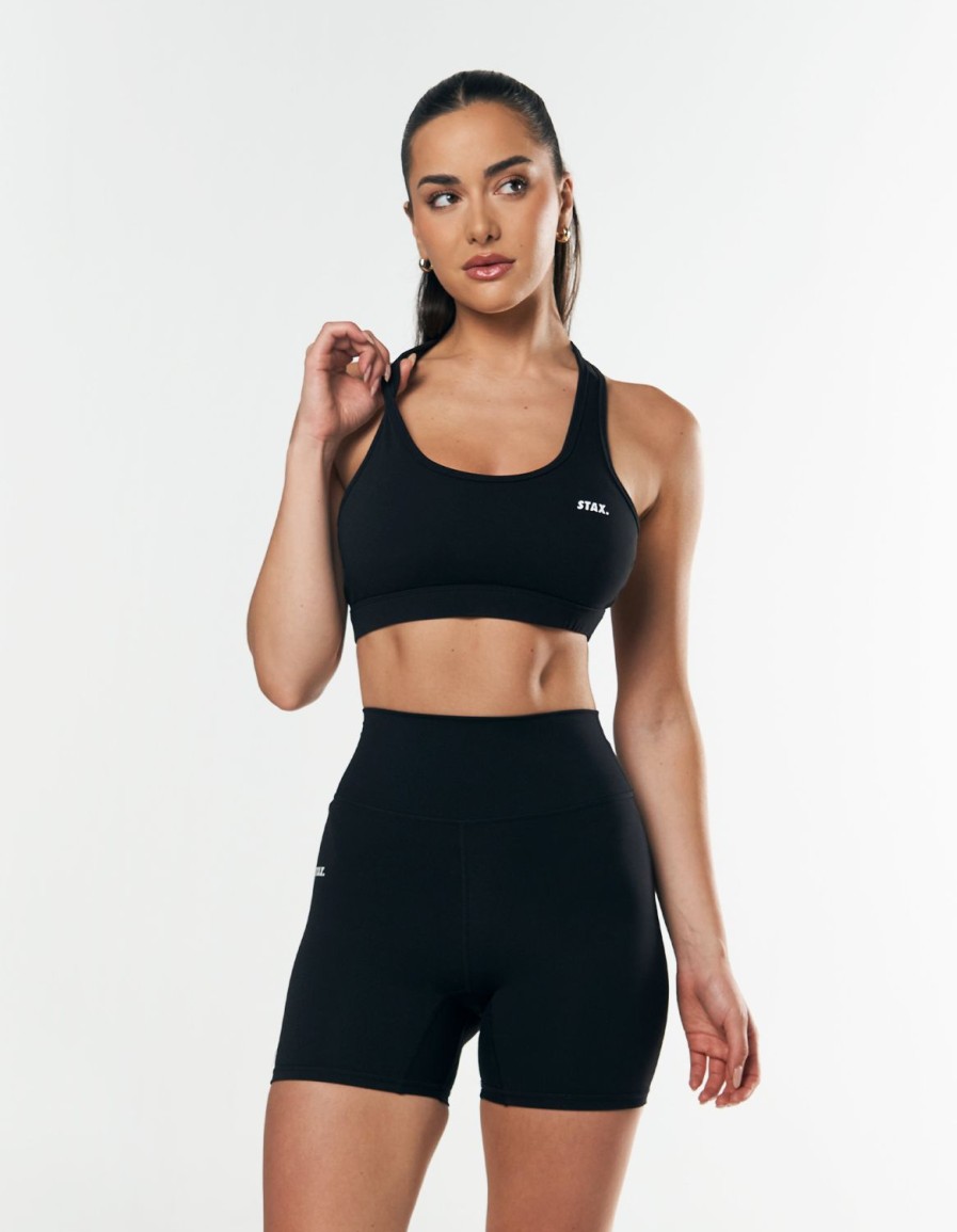 Women STAX Shorts | Midi Bike Shorts Nandex Black