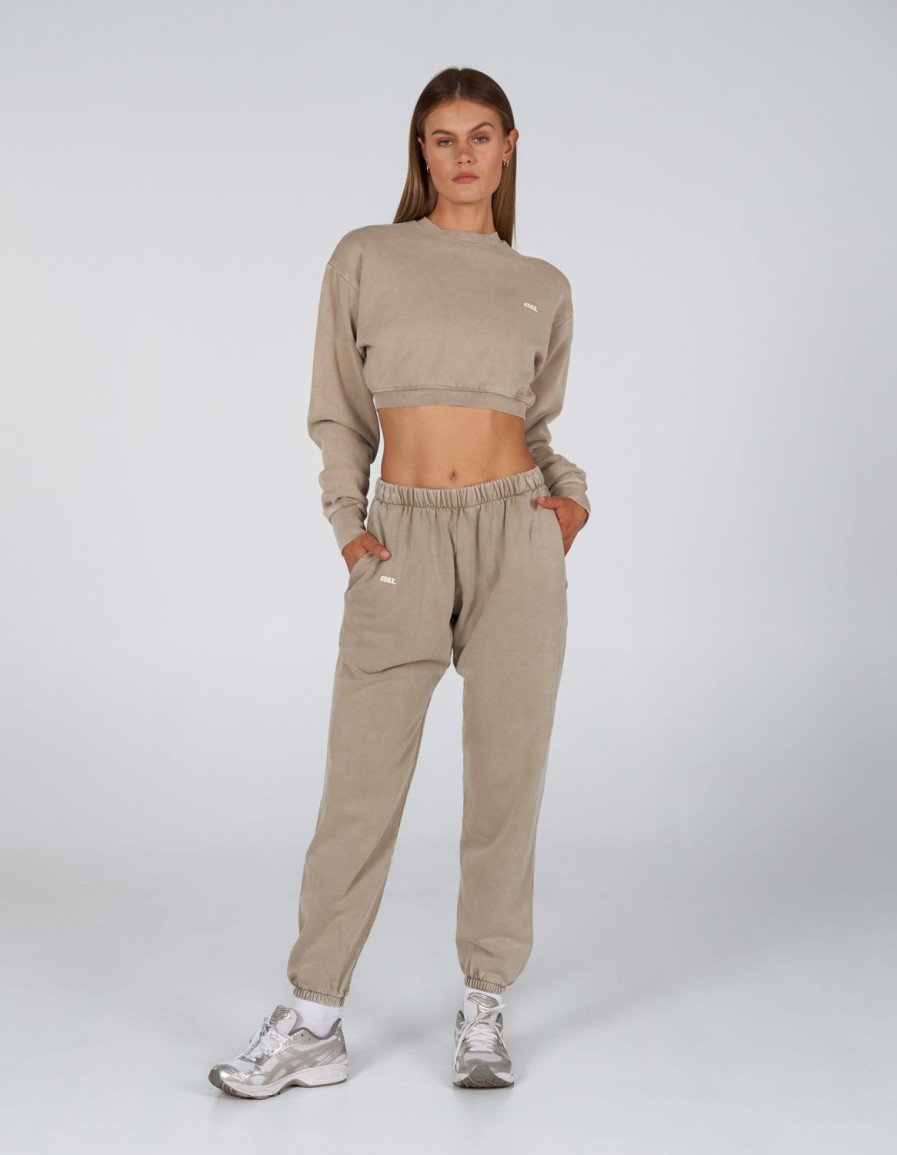 Women STAX Hoodies & Sweaters | W23 Cropped Crew Neck Earth