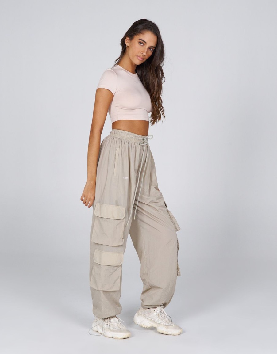 Women STAX Pants | Aw Crete Parachute Pants Oat (Beige)