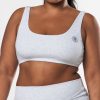 Women STAX Sports Bras & Crop Tops | Racquet Club Scoop Crop Grey Marle