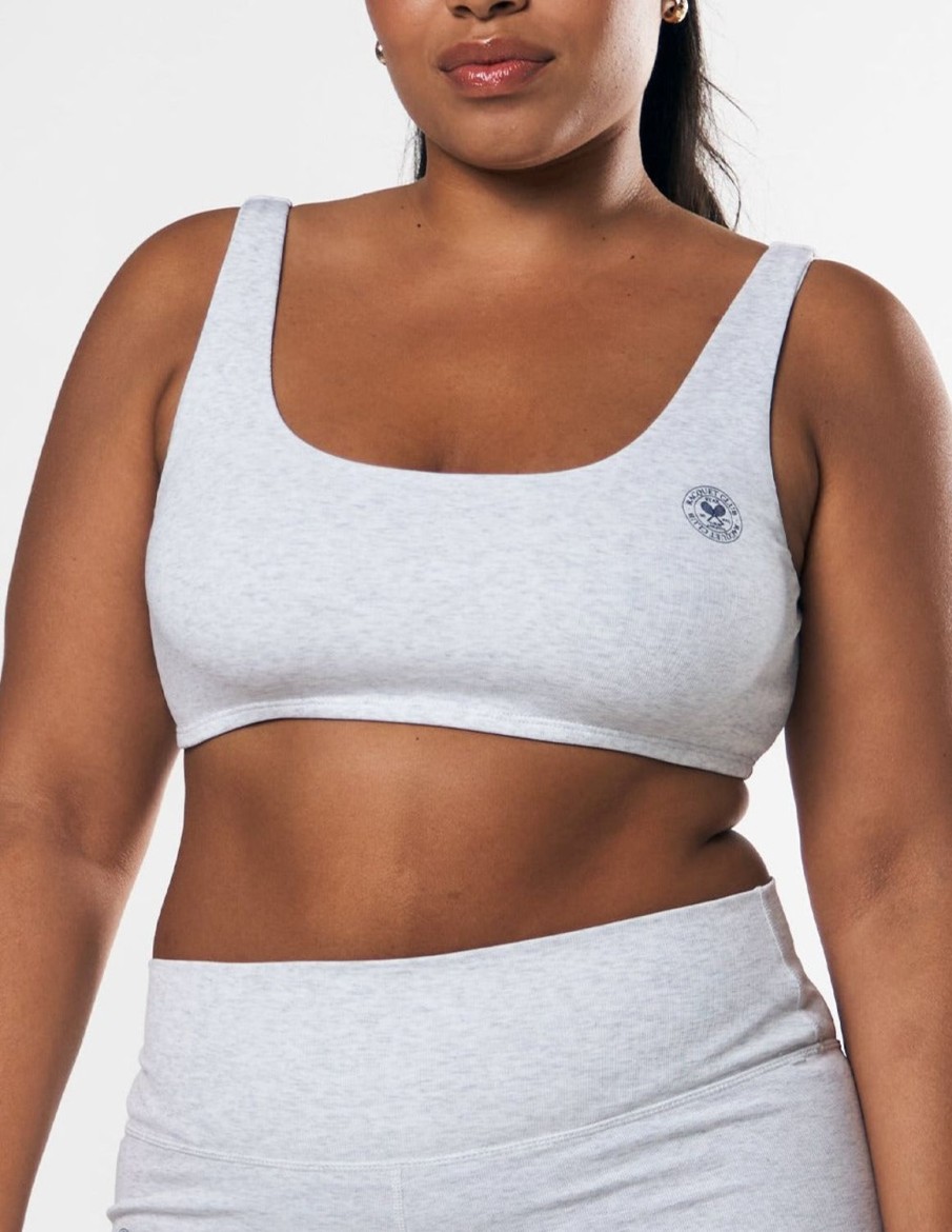 Women STAX Sports Bras & Crop Tops | Racquet Club Scoop Crop Grey Marle