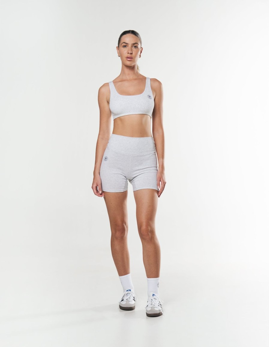 Women STAX Sports Bras & Crop Tops | Racquet Club Scoop Crop Grey Marle