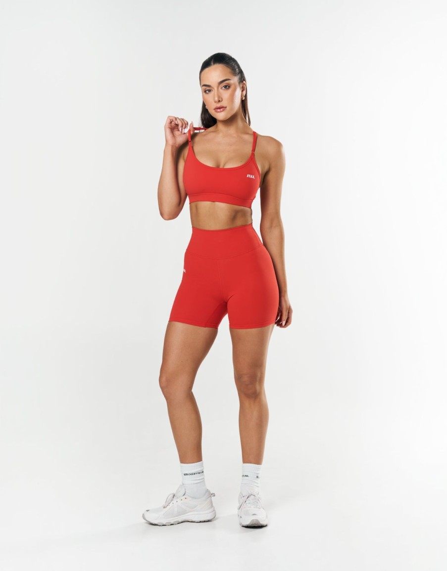 Women STAX Sports Bras & Crop Tops | Strappy Crop Nandex Red