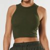 Women STAX Tanks & Singlets | Ribbed Tank Khaki