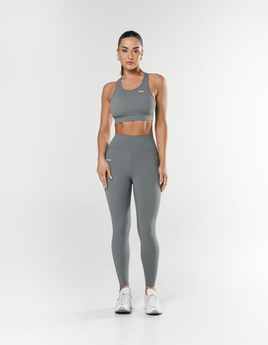 Women STAX Tights & Leggings | Phone Pocket Full Length Tights Nandex Thyme