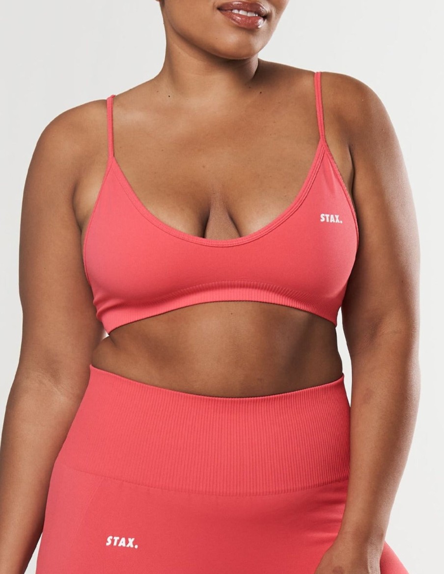 Women STAX Sports Bras & Crop Tops | Premium Seamless Summer Bralette Pink