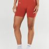 Women STAX Shorts | Seamless Midi Biker Shorts Red