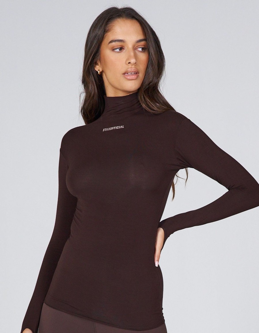 Women STAX Long Sleeve Tops | Aw Long Sleeve Kuuma (Brown)