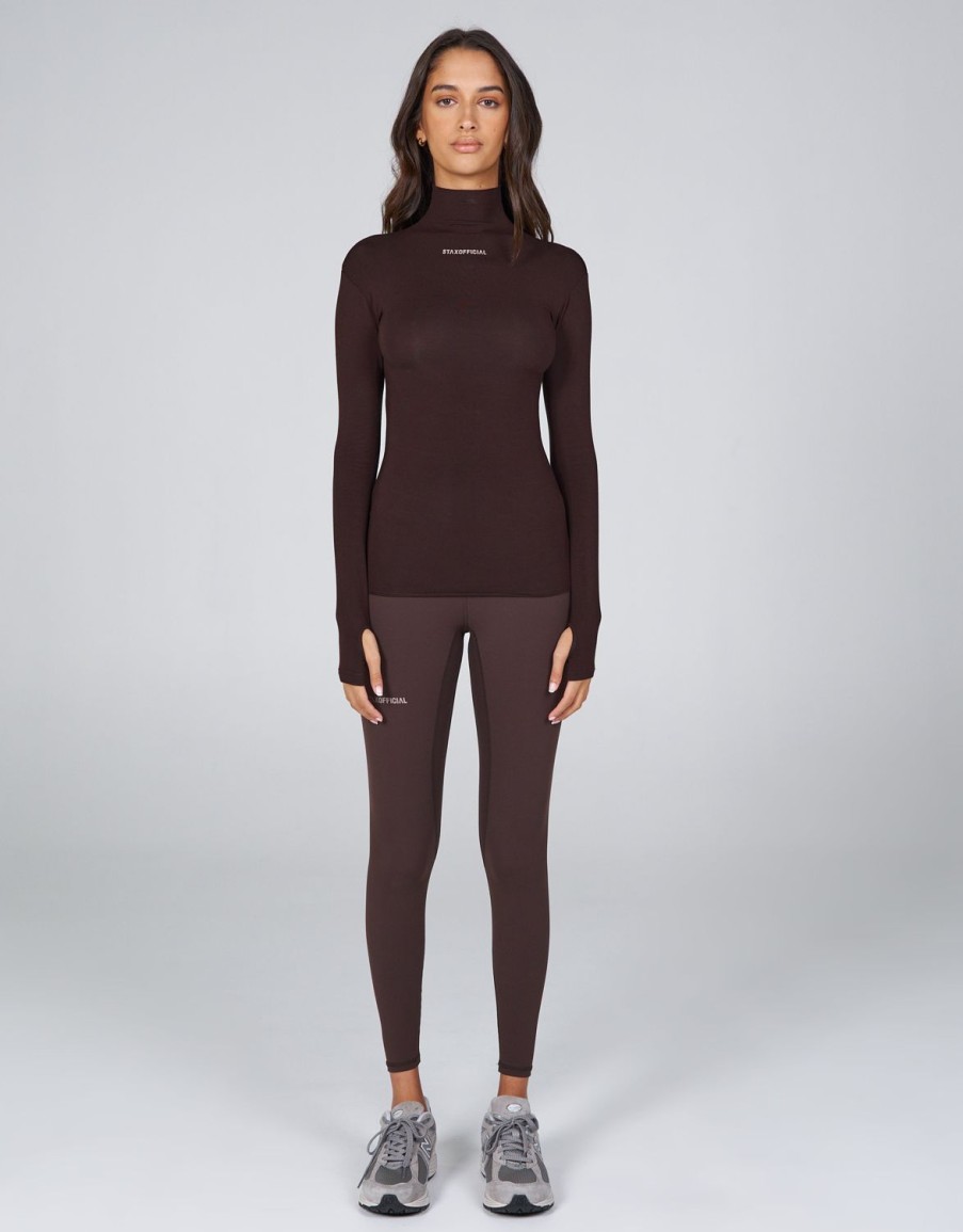 Women STAX Long Sleeve Tops | Aw Long Sleeve Kuuma (Brown)