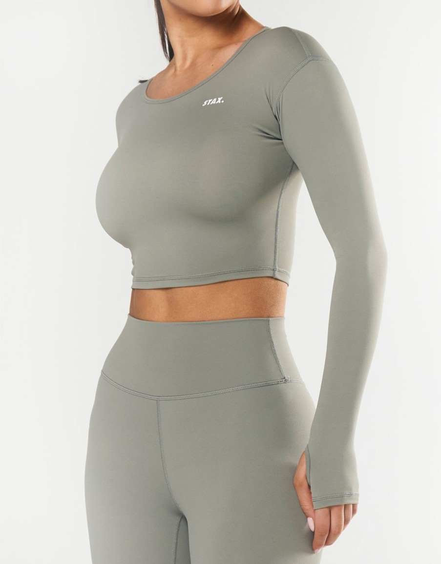 Women STAX Long Sleeve Tops | Scoop Long Sleeve Nandex Sage