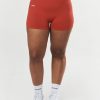 Women STAX Shorts | Seamless Mini Biker Shorts Red