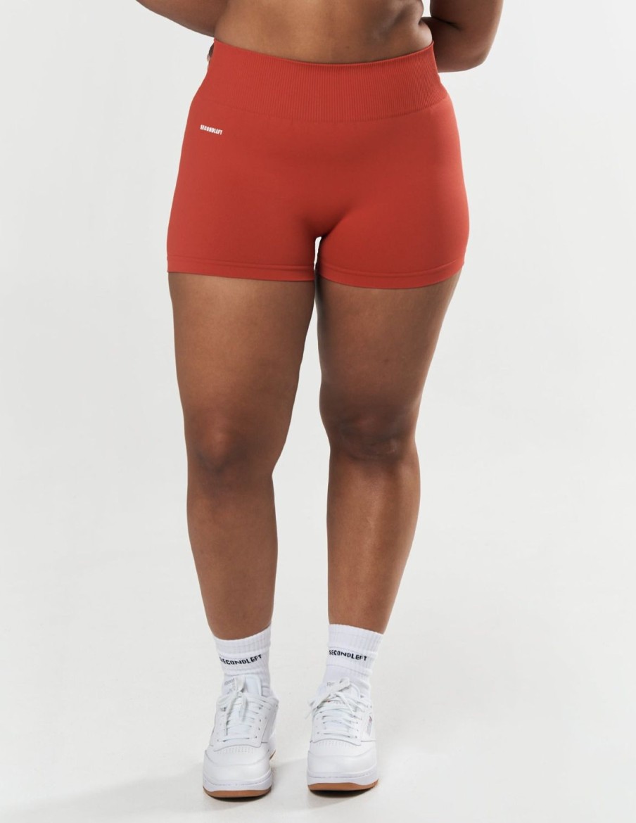 Women STAX Shorts | Seamless Mini Biker Shorts Red