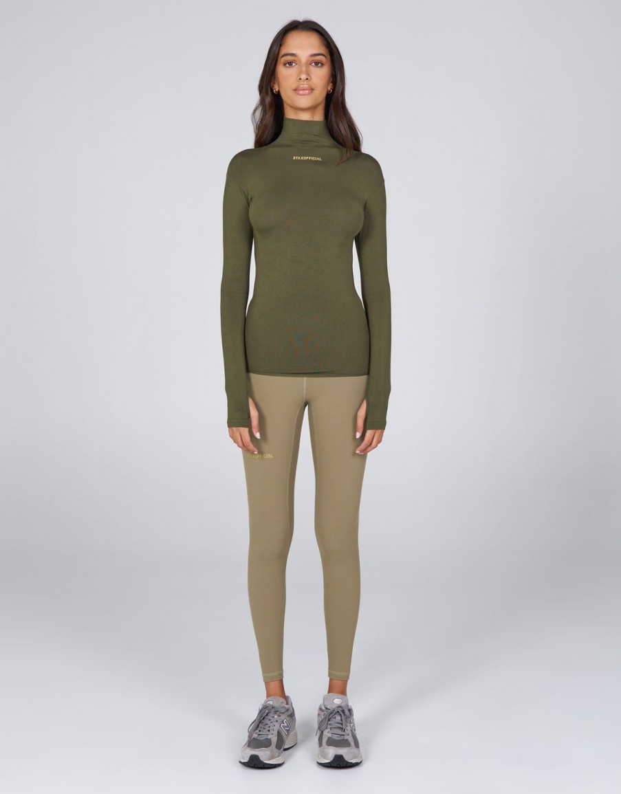 Women STAX Long Sleeve Tops | Aw Long Sleeve Oryx (Olive)