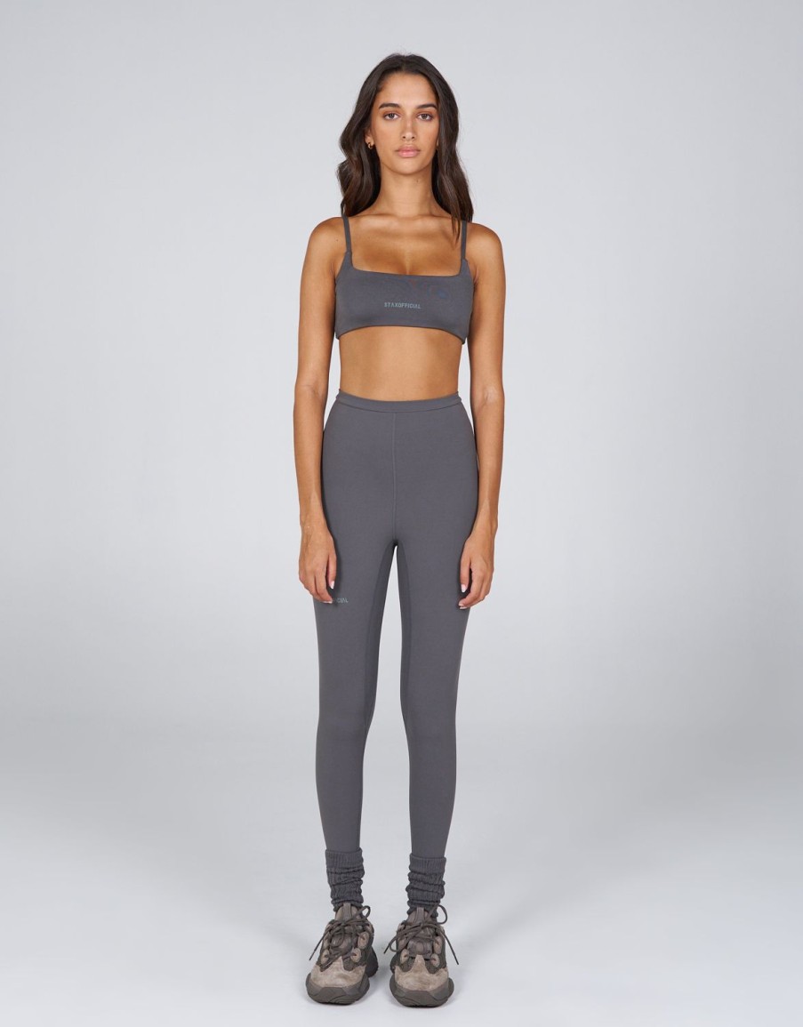 Women STAX Sports Bras & Crop Tops | Aw Ridge Crop Ash (Grey)