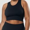 Women STAX Tanks & Singlets | Seamless Cropped Singlet Black