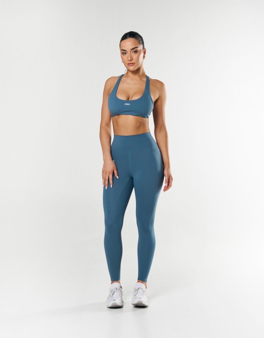 Women STAX Tights & Leggings | Phone Pocket Full Length Tights Nandex Dark Blue