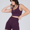 Women STAX Sports Bras & Crop Tops | Premium Seamless V6 Low Back Crop Amarnth (Burgundy)