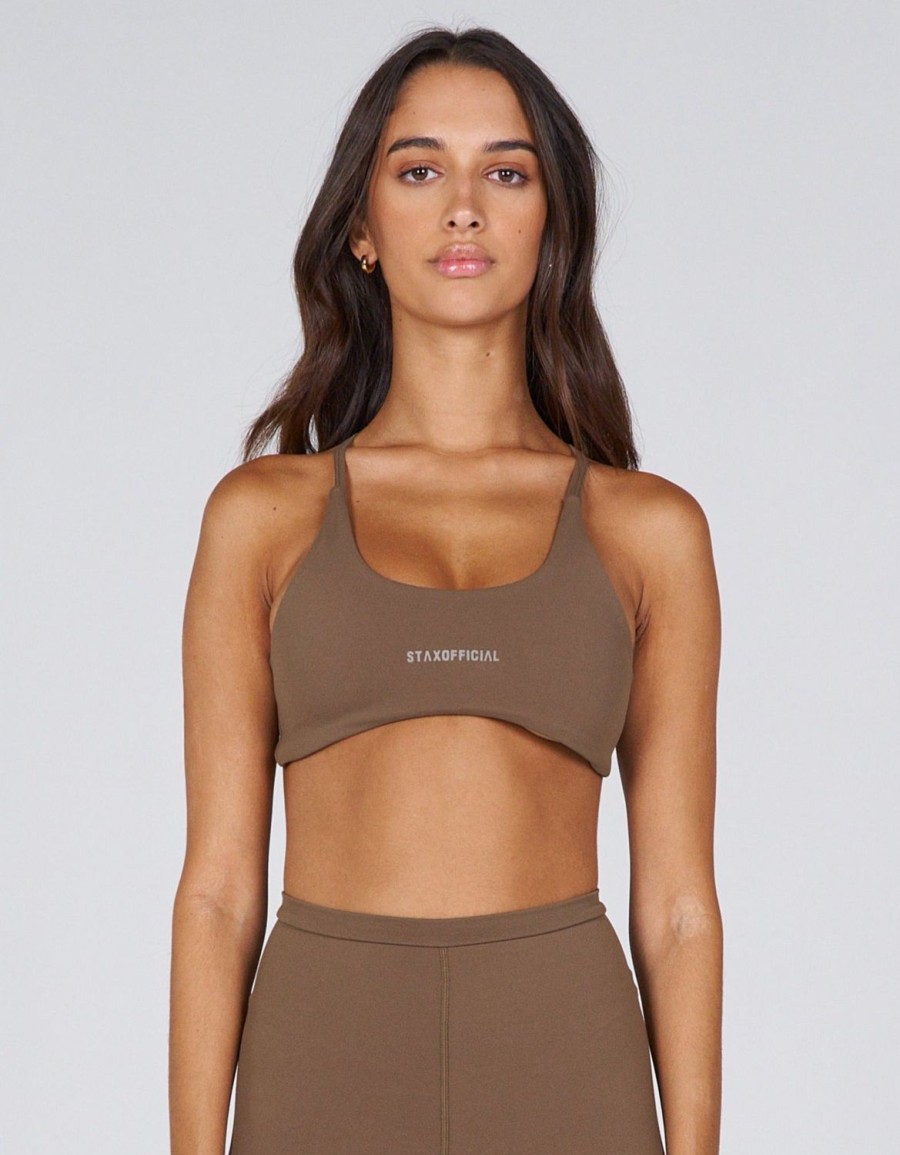 Women STAX Sports Bras & Crop Tops | Aw Sunset Crop Tuscan Brown