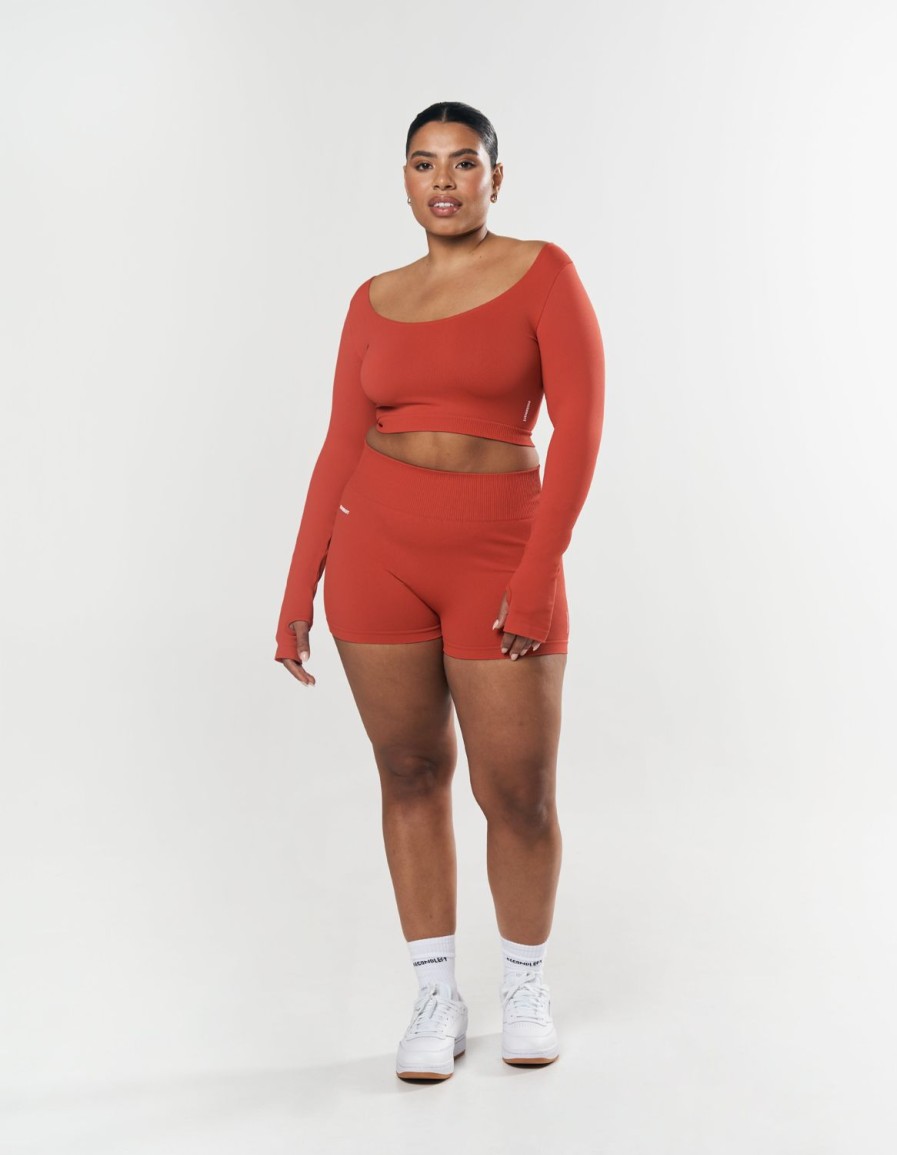 Women STAX Long Sleeve Tops | Seamless Scoop Long Sleeve Red