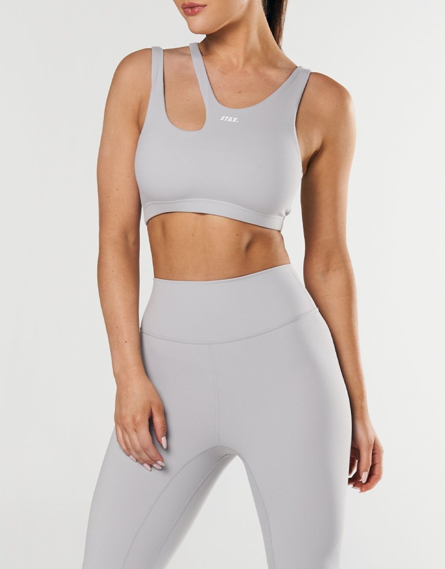 Women STAX Sports Bras & Crop Tops | Flex Crop Nandex Light Grey