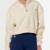 Women STAX Hoodies & Sweaters | Racquet Club Quarter Zip Crew Cream