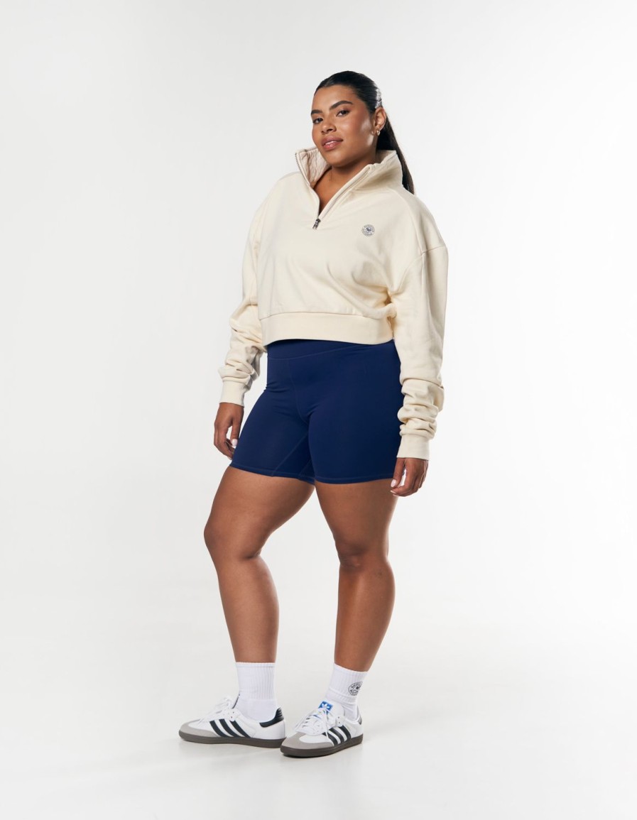 Women STAX Hoodies & Sweaters | Racquet Club Quarter Zip Crew Cream