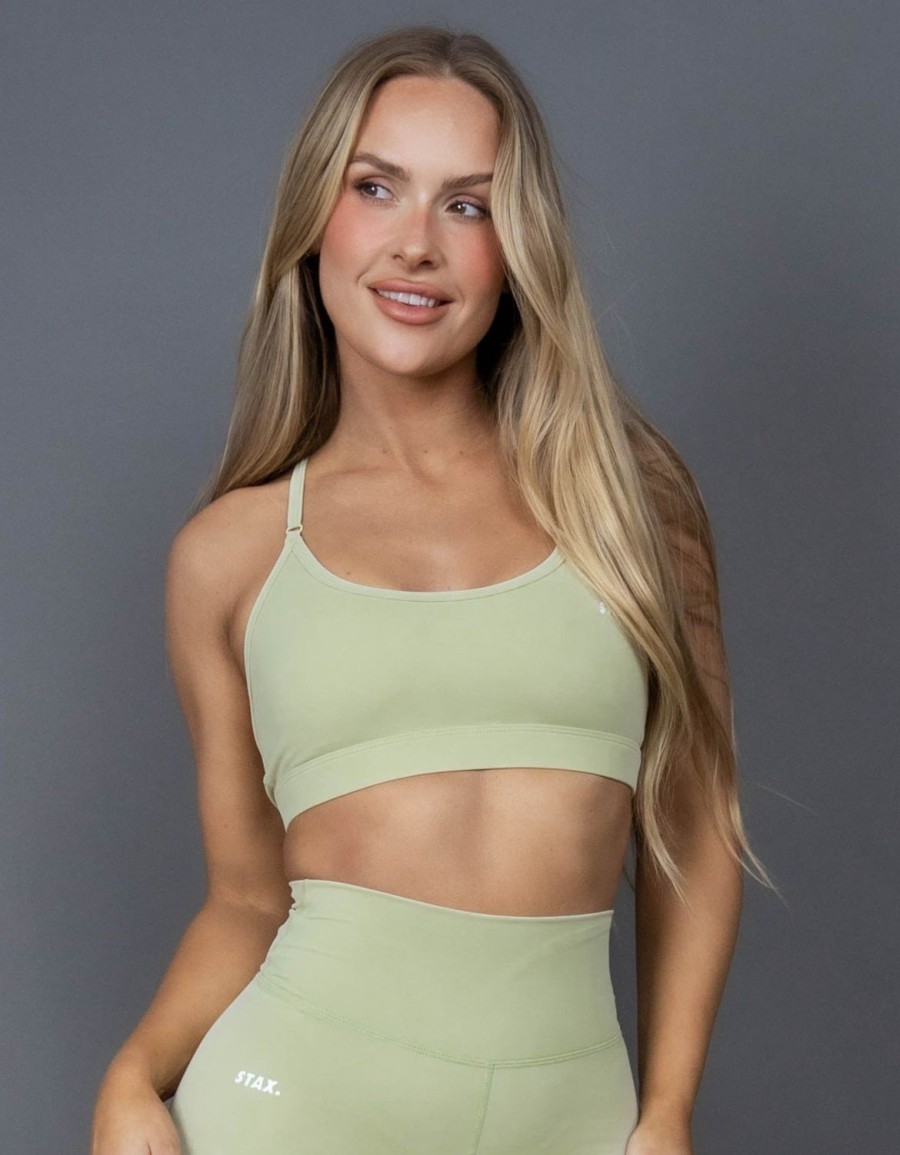 Women STAX Sports Bras & Crop Tops | Strappy Crop Nandex Thistle Green