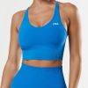 Women STAX Sports Bras & Crop Tops | Premium Seamless Summer Strappy Crop Blue