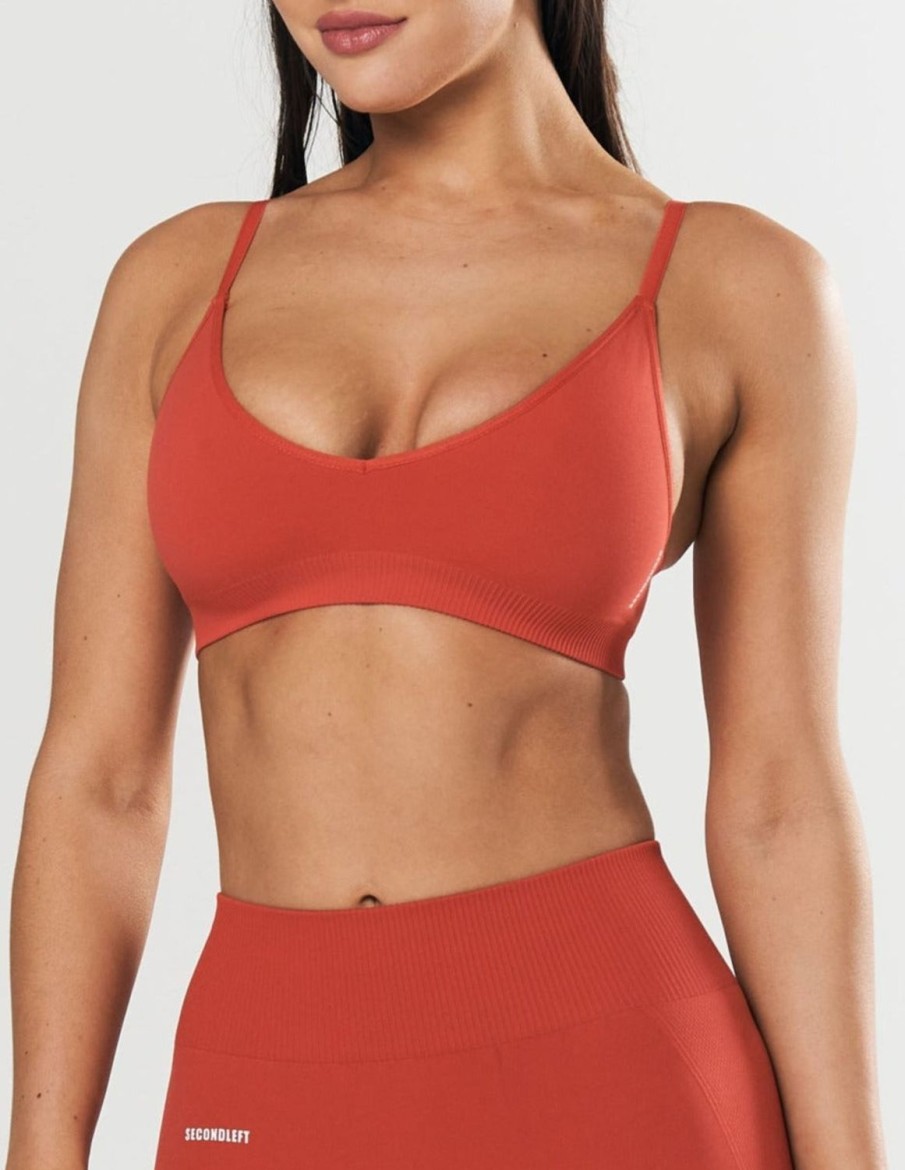 Women STAX Sports Bras & Crop Tops | Seamless Base Bralette Red