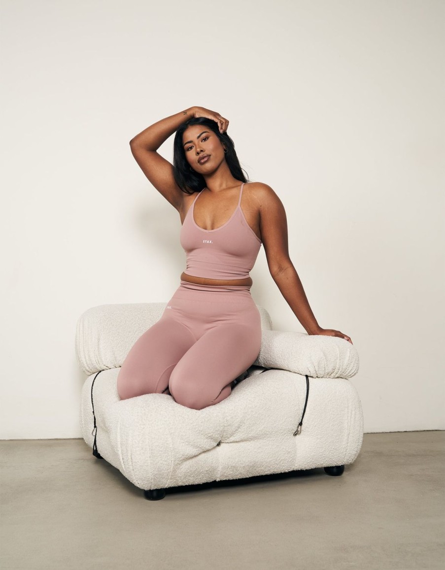 Women STAX Sports Bras & Crop Tops | Premium Seamless Favourites Strappy Crop Dusty Rose