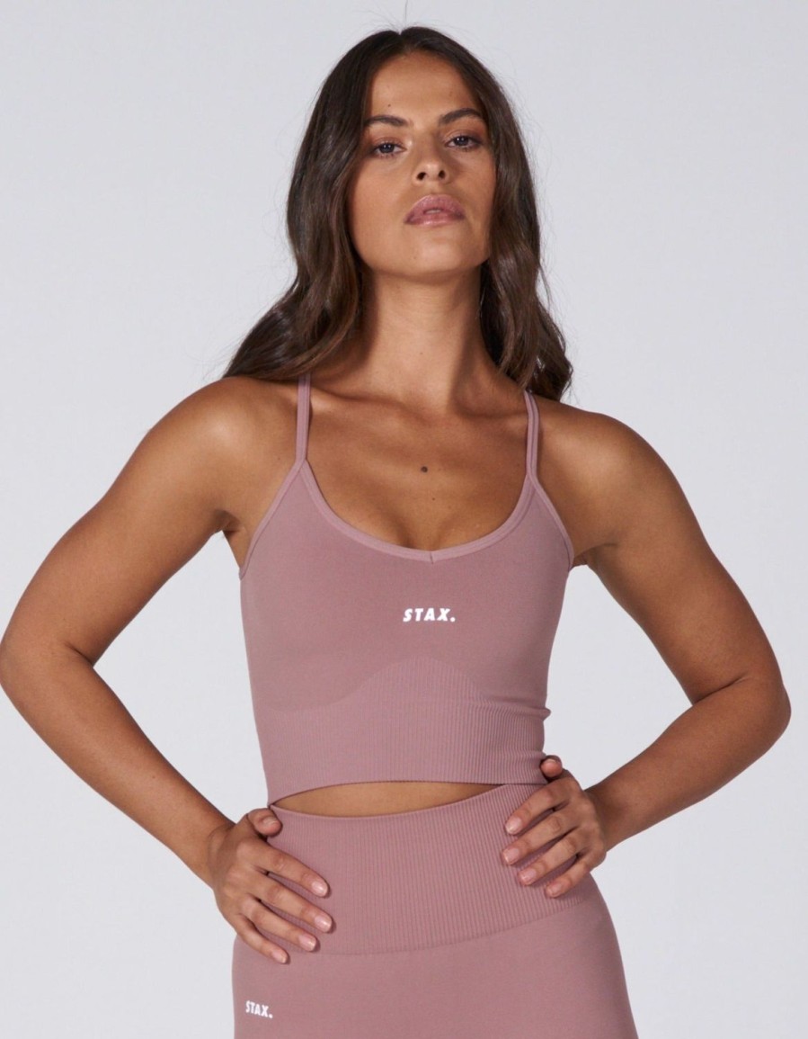 Women STAX Sports Bras & Crop Tops | Premium Seamless Favourites Strappy Crop Dusty Rose