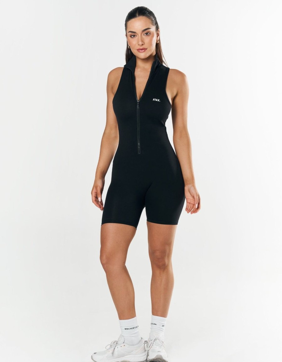 Women STAX Bodysuits | Short Leg Bodysuit Nandex Black