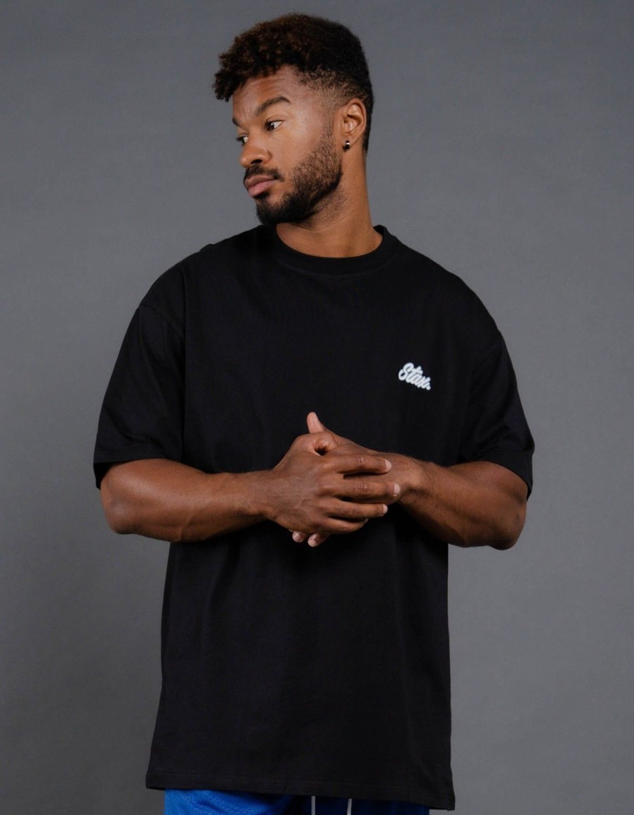 Men STAX T-Shirts & Vests | Court Drip Basketball Tee Black & Blue