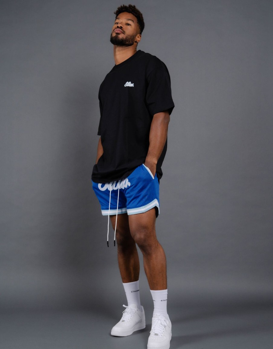 Men STAX T-Shirts & Vests | Court Drip Basketball Tee Black & Blue