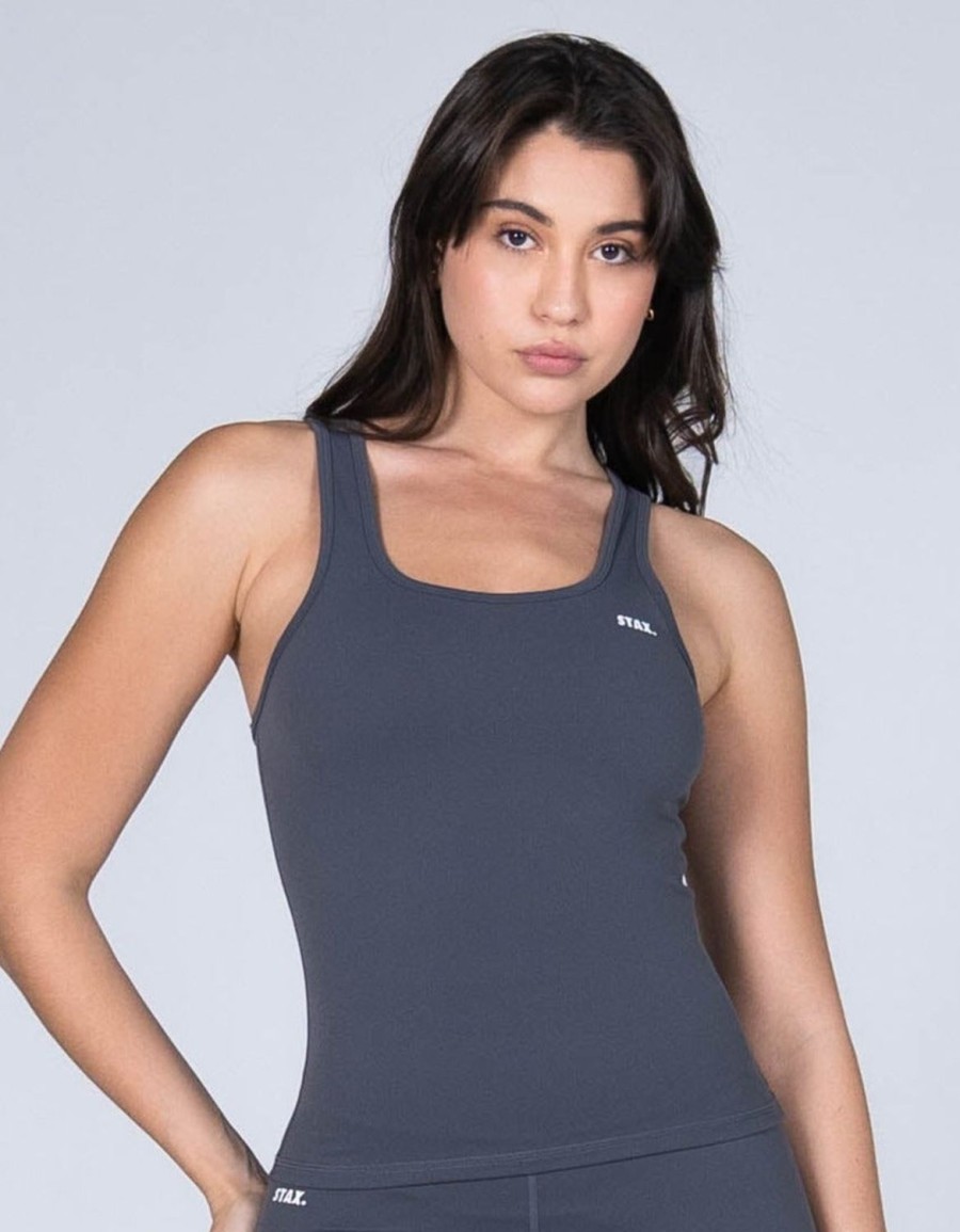 Women STAX Tanks & Singlets | Body Tank Nandex Charcoal Grey