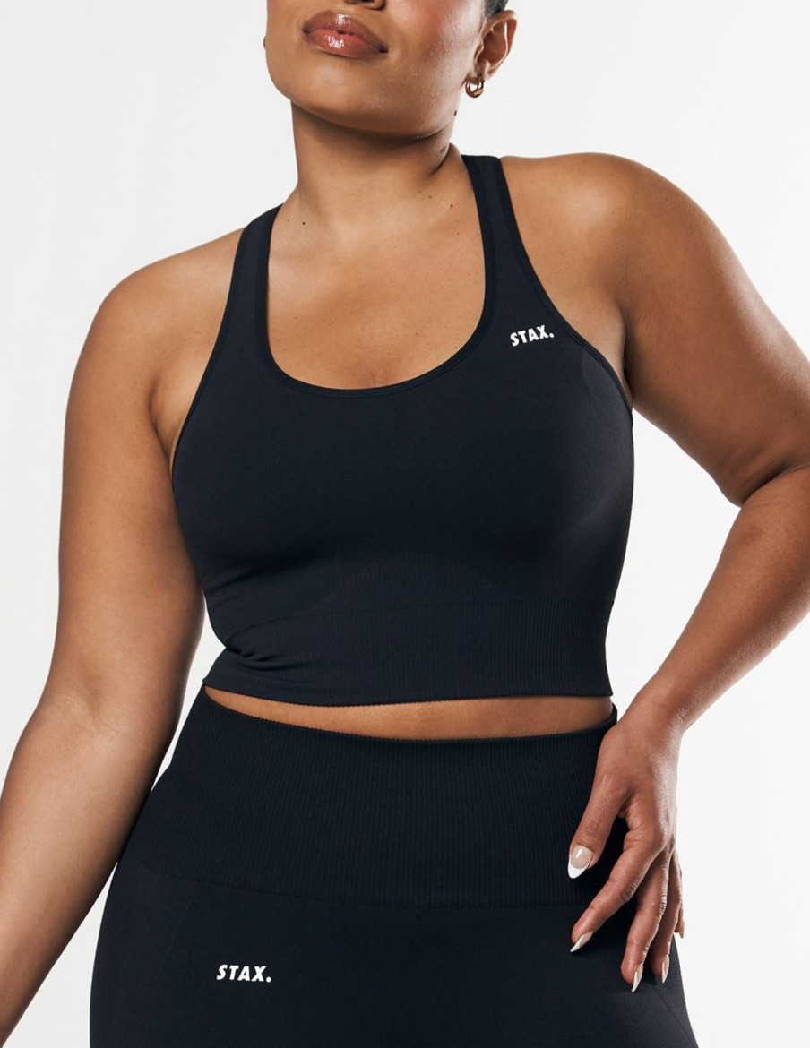 Women STAX Sports Bras & Crop Tops | Premium Seamless Racer Crop Astro