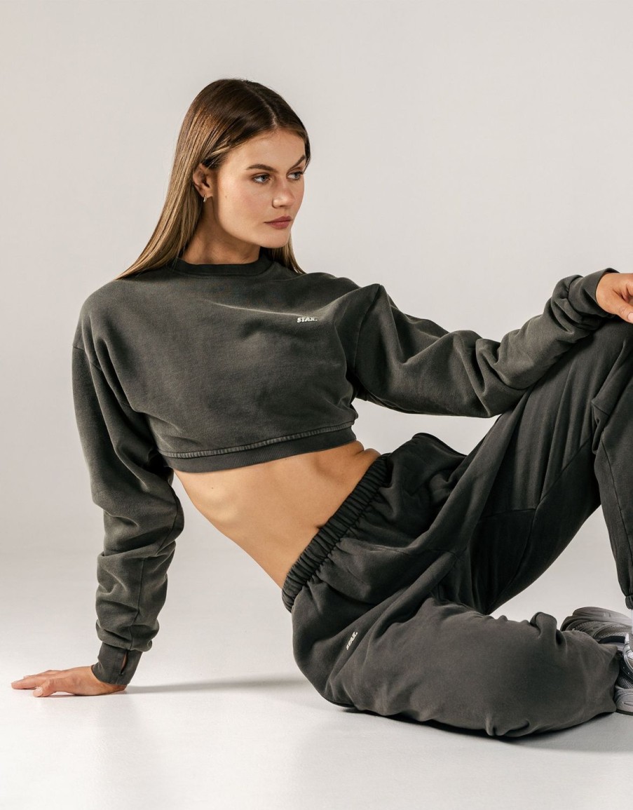 Women STAX Hoodies & Sweaters | W23 Cropped Crew Neck Ash