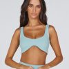 Women STAX Sports Bras & Crop Tops | Aw Canyon Crop Capri (Blue)