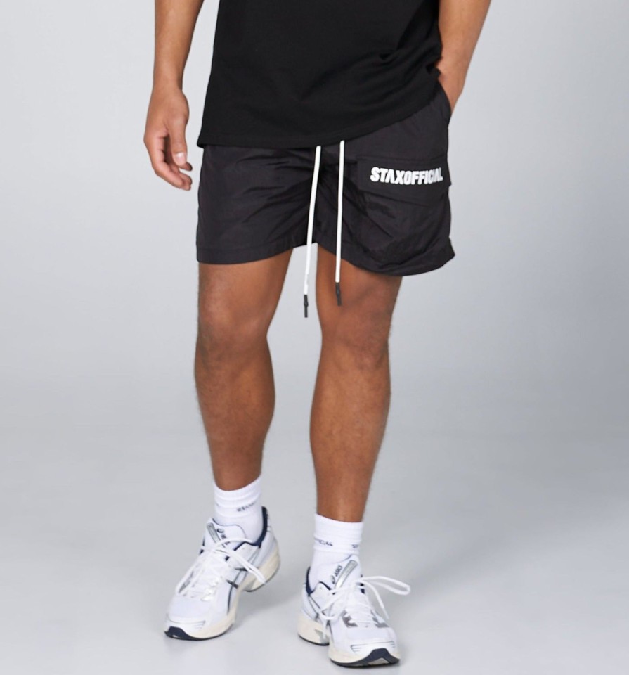 Men STAX Shorts | Mens Triple S Nylon Shorts Black