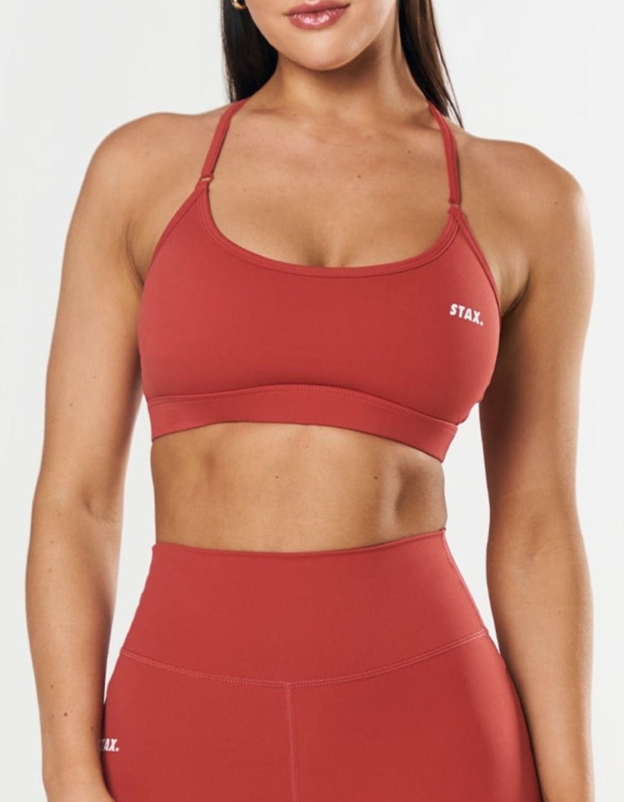 Women STAX Sports Bras & Crop Tops | Strappy Crop Nandex Mahogany