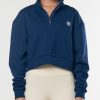 Women STAX Hoodies & Sweaters | Racquet Club Quarter Zip Crew Navy