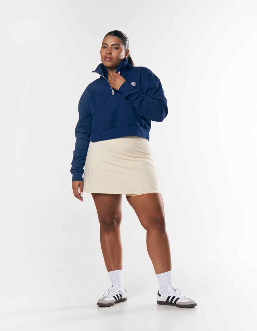 Women STAX Hoodies & Sweaters | Racquet Club Quarter Zip Crew Navy