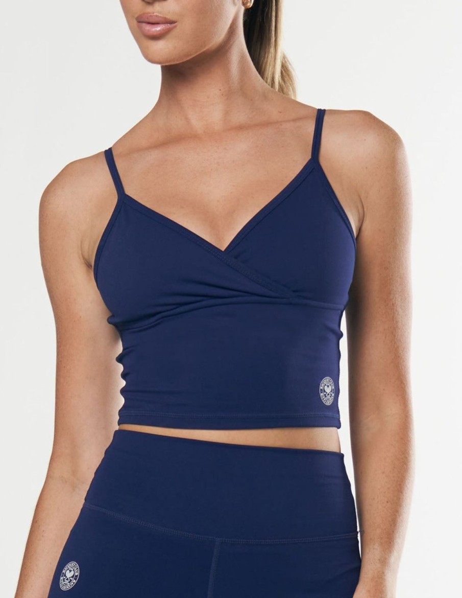 Women STAX Sports Bras & Crop Tops | Racquet Club V Tank Navy