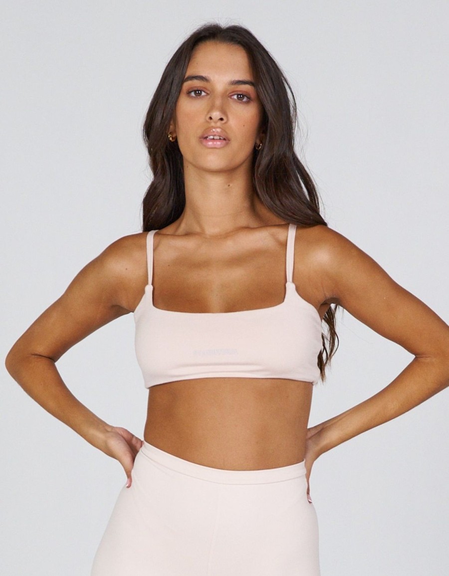 Women STAX Sports Bras & Crop Tops | Aw Ridge Crop Oat (Beige)