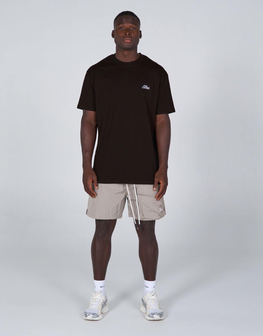 Men STAX Shorts | Mens Cursive Nylon Shorts Isako (Grey)