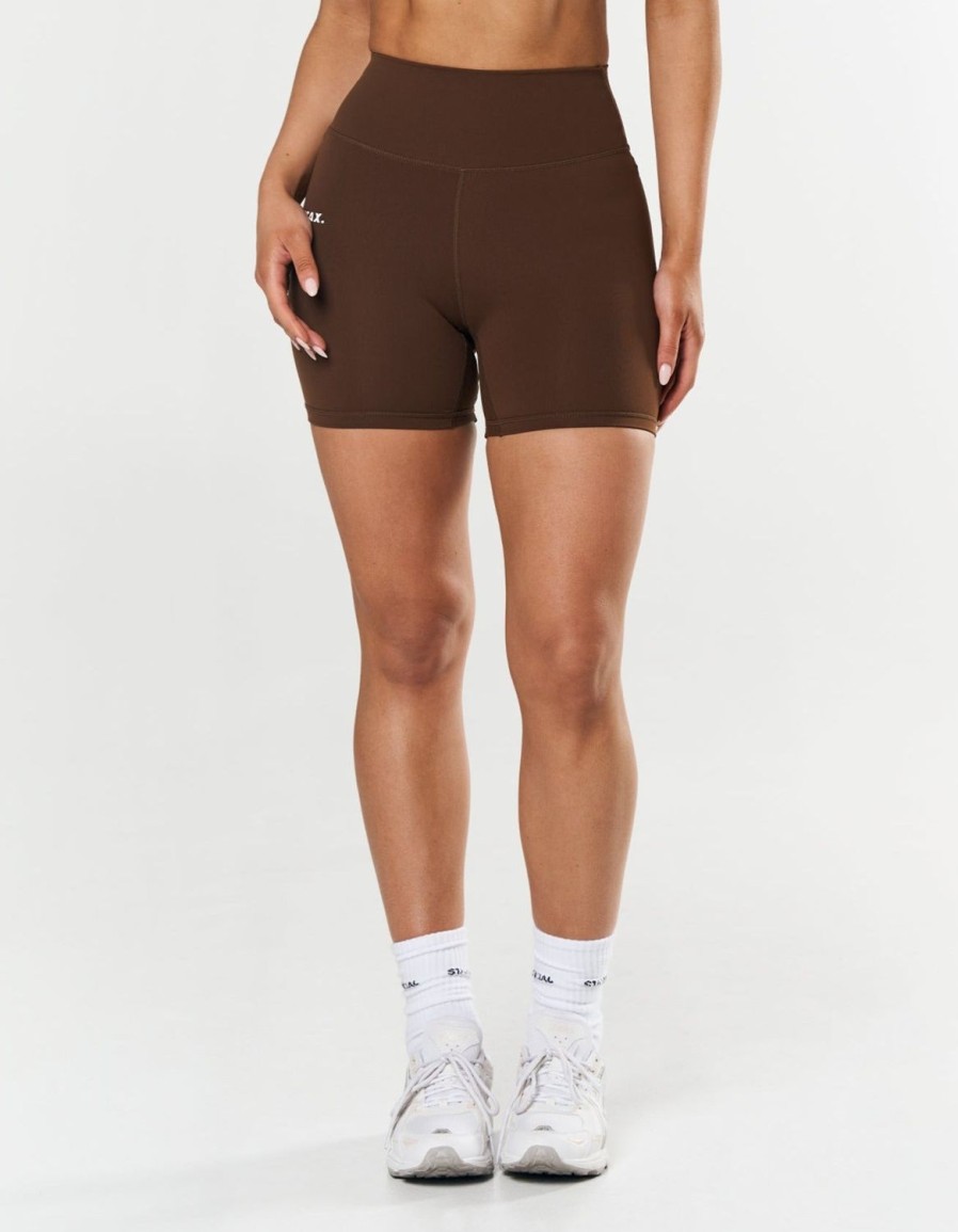 Women STAX Shorts | Midi Bike Shorts Nandex Raw Umber Brown