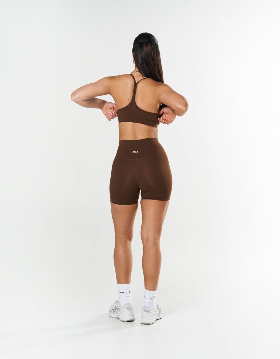 Women STAX Shorts | Midi Bike Shorts Nandex Raw Umber Brown