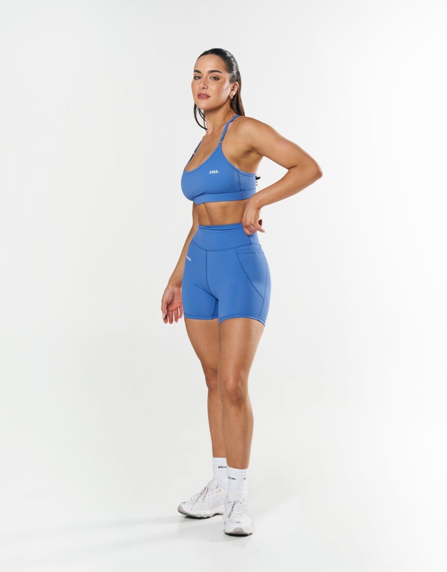 Women STAX Sports Bras & Crop Tops | Strappy Crop Nandex Beaches Blue