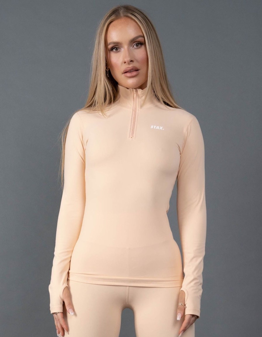 Women STAX Long Sleeve Tops | Long Sleeve Body Top Nandex Ecru Peach